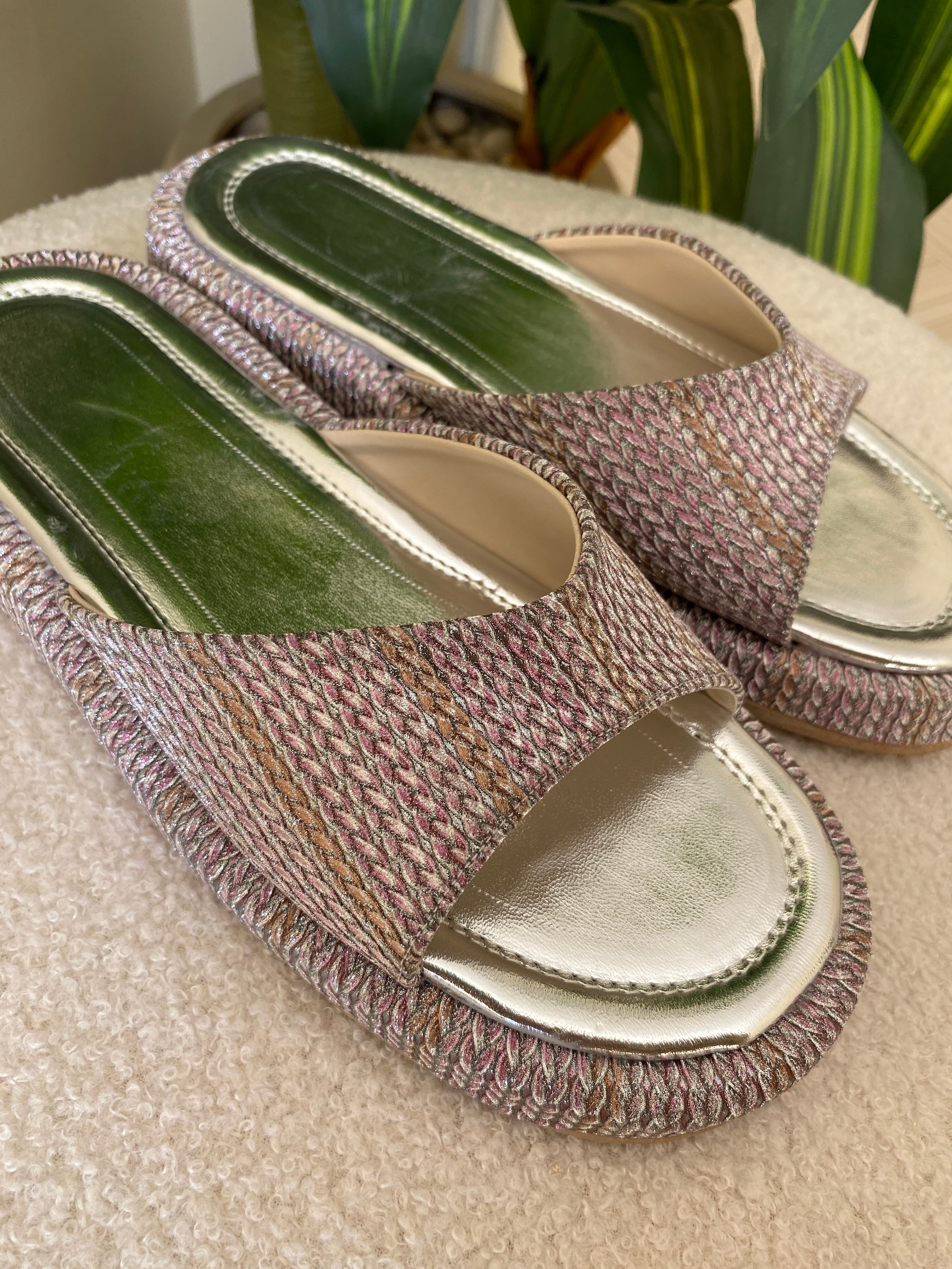 Sparkle Plaits Slipper - Rose Gold