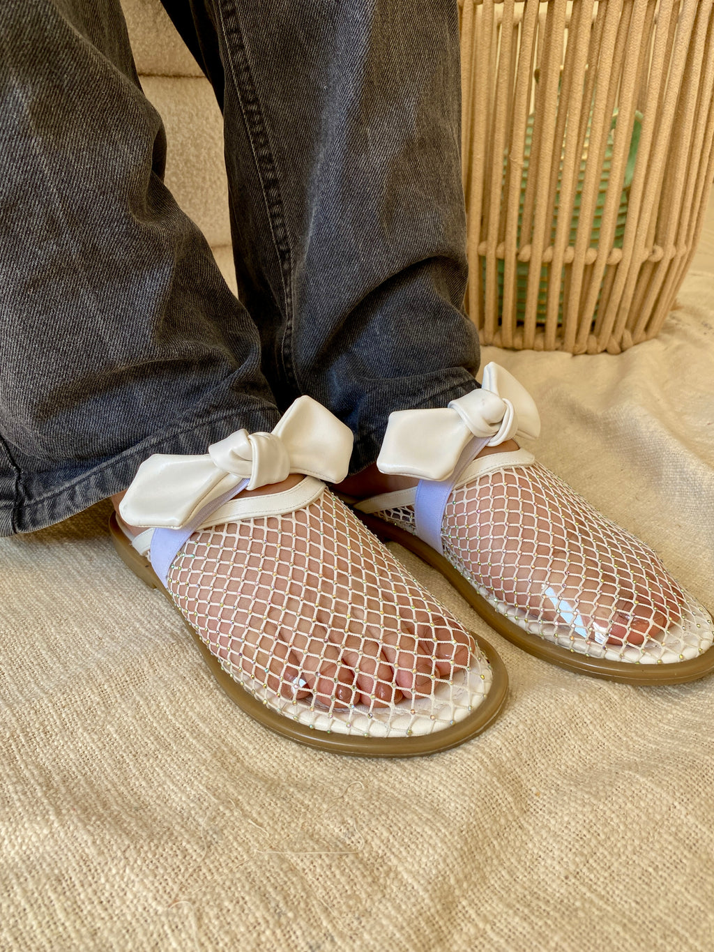 Ami Diamond Mules-White