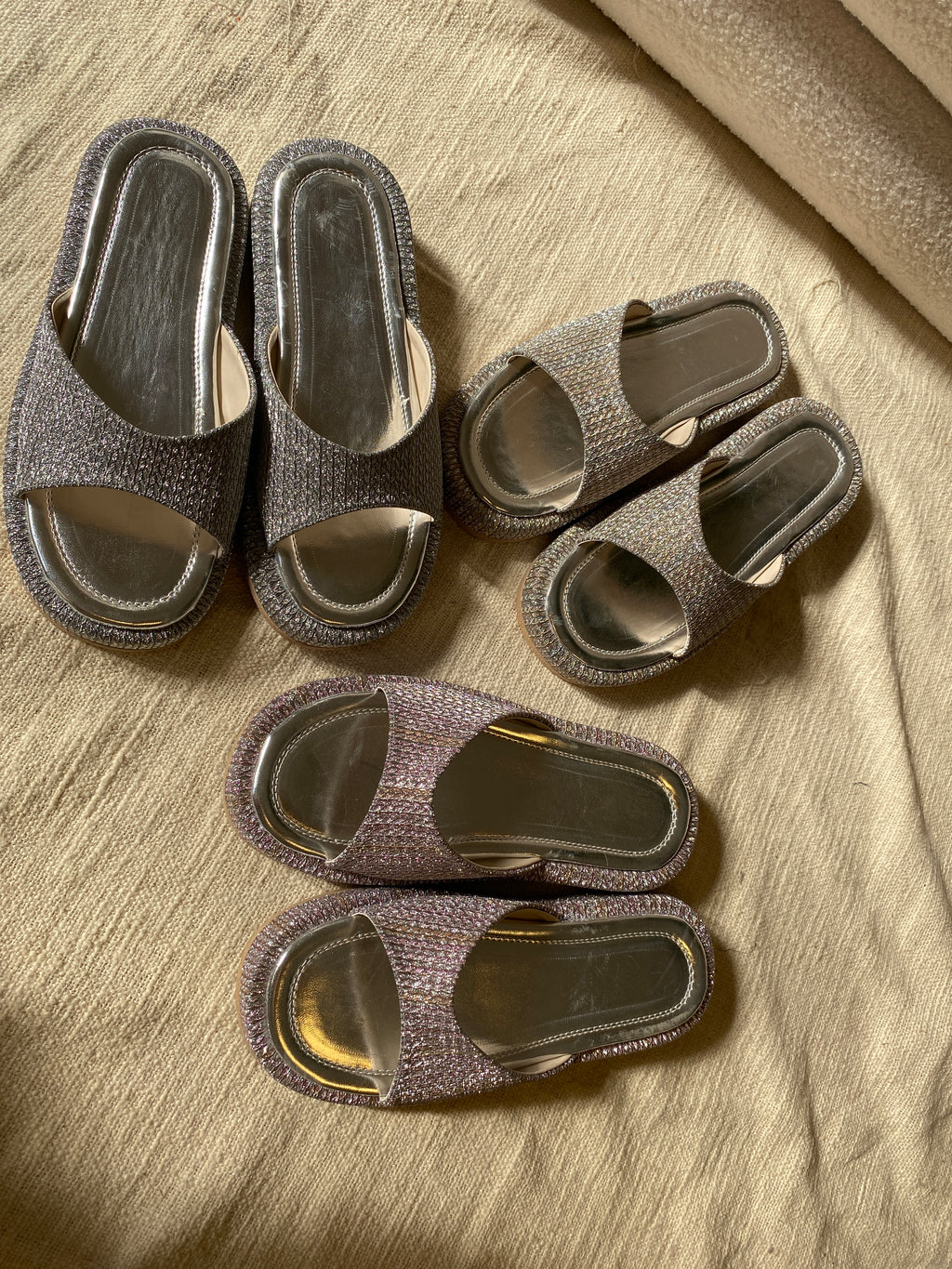 Sparkle Plaits Slipper - Silver