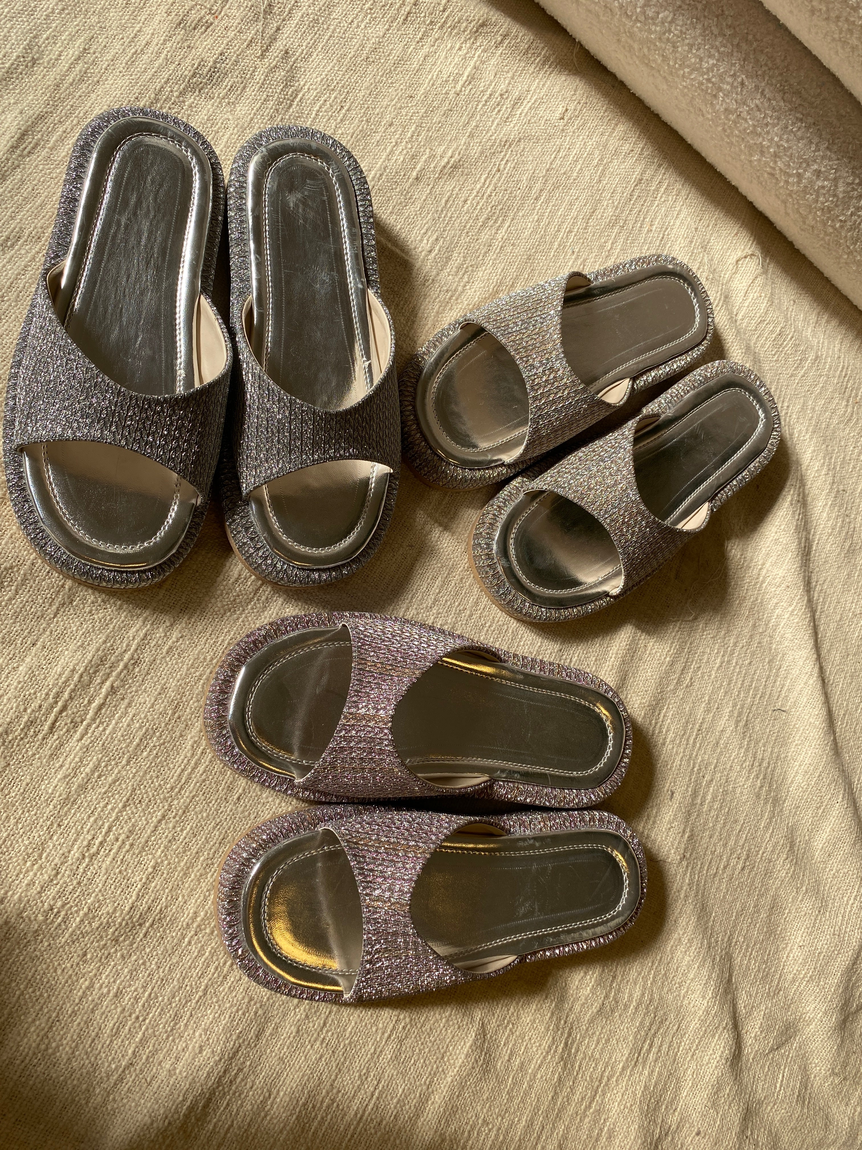 Sparkle Plaits Slipper - Silver