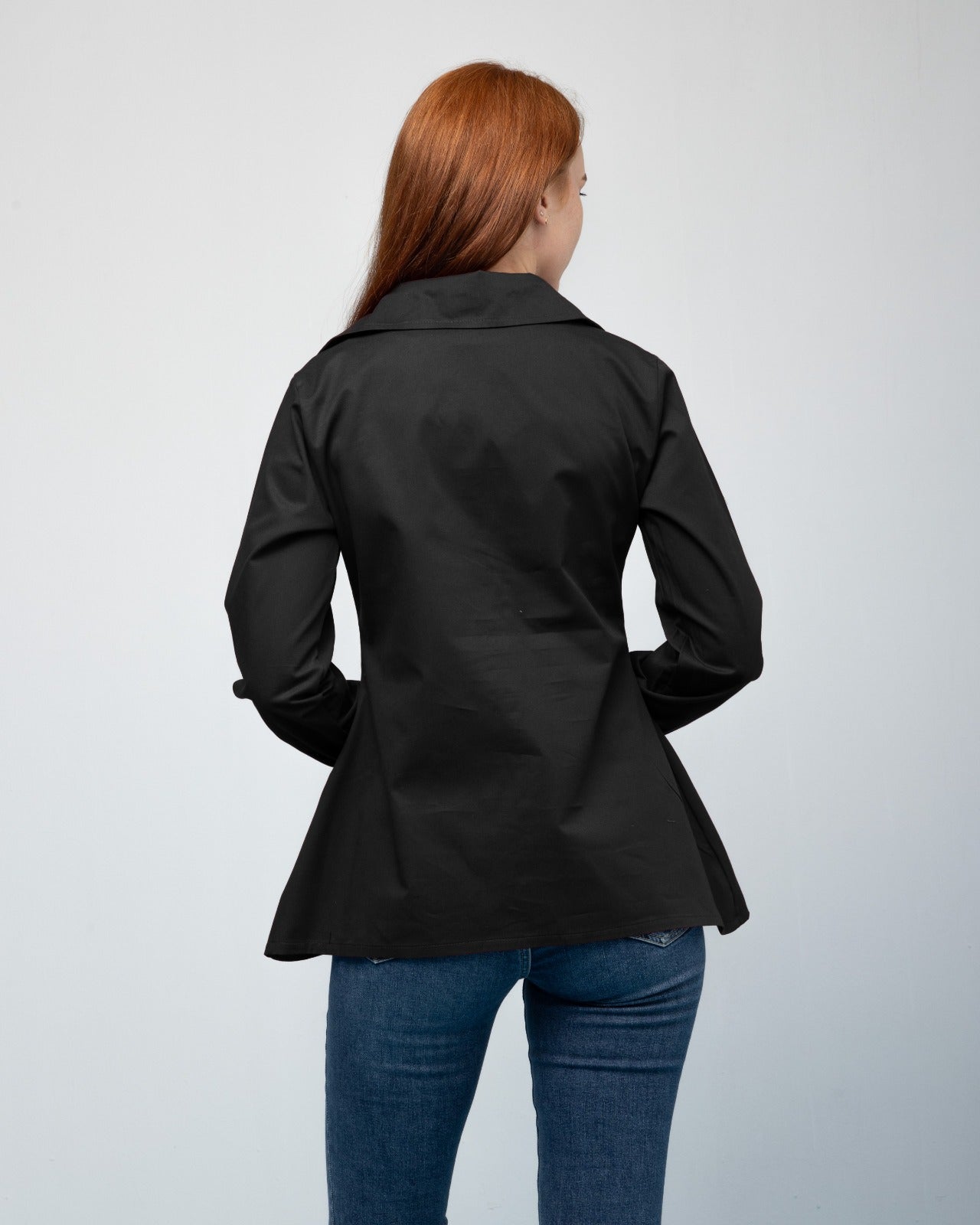 Cotton Shirt - Black with Bandeau