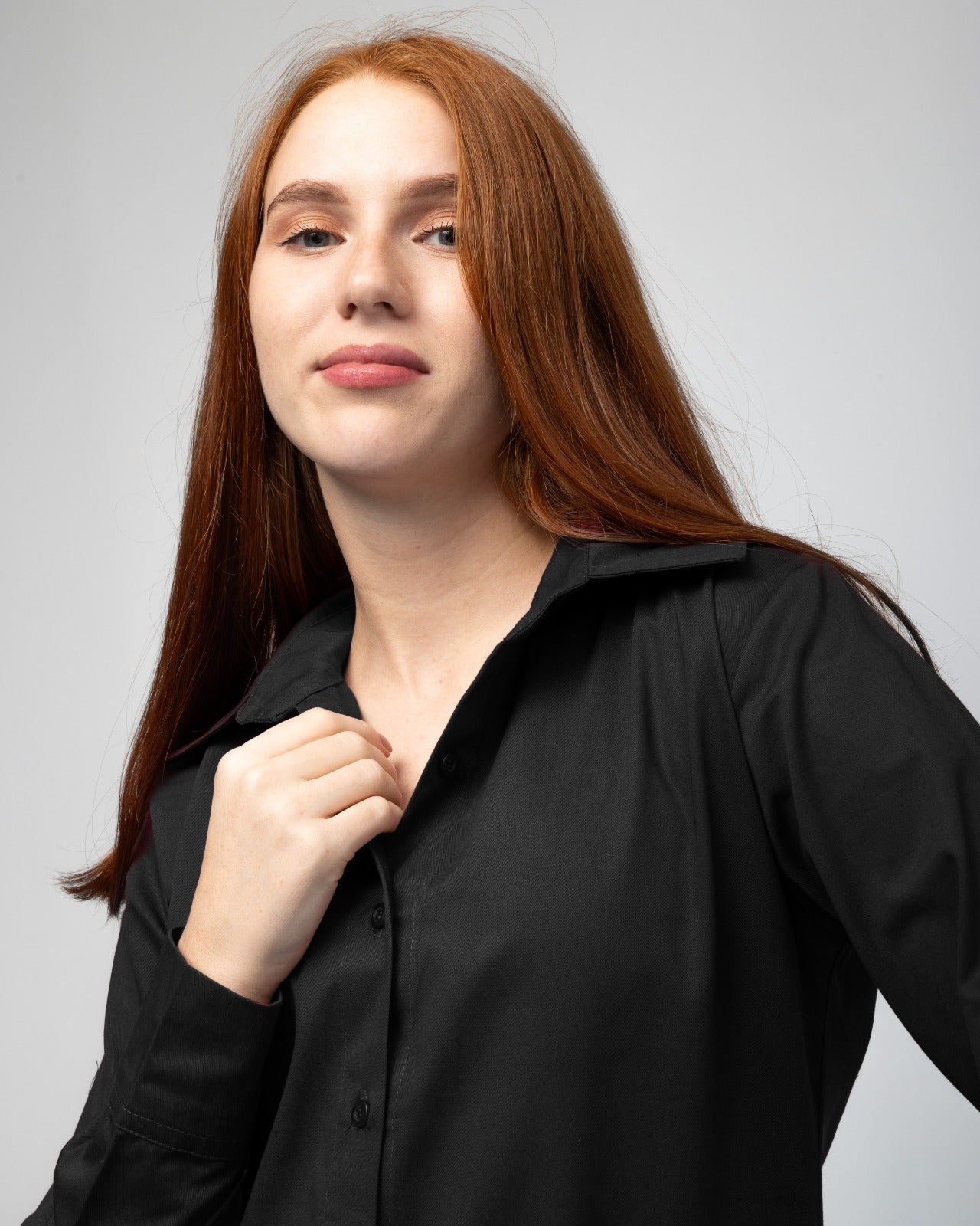 Cotton Shirt - Black with Bandeau