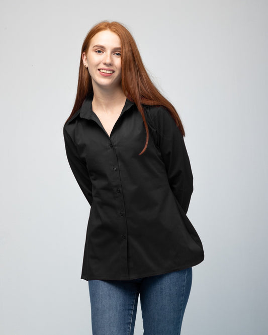 Cotton Shirt - Black with Bandeau