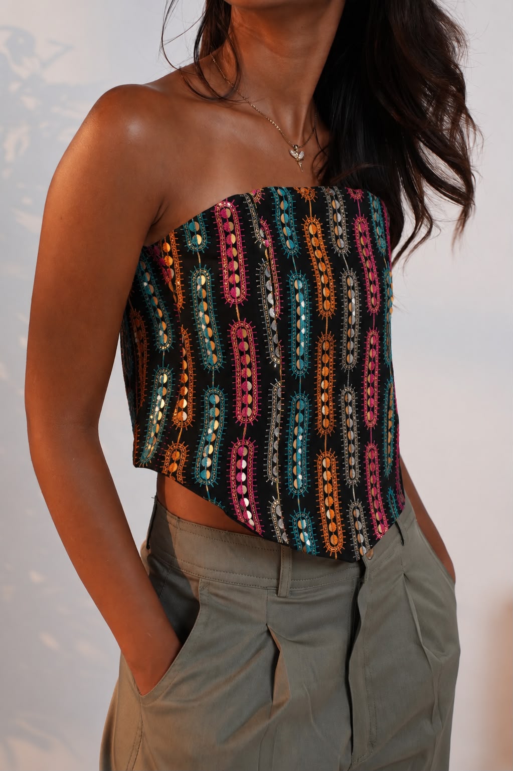 Black Sequin Corset