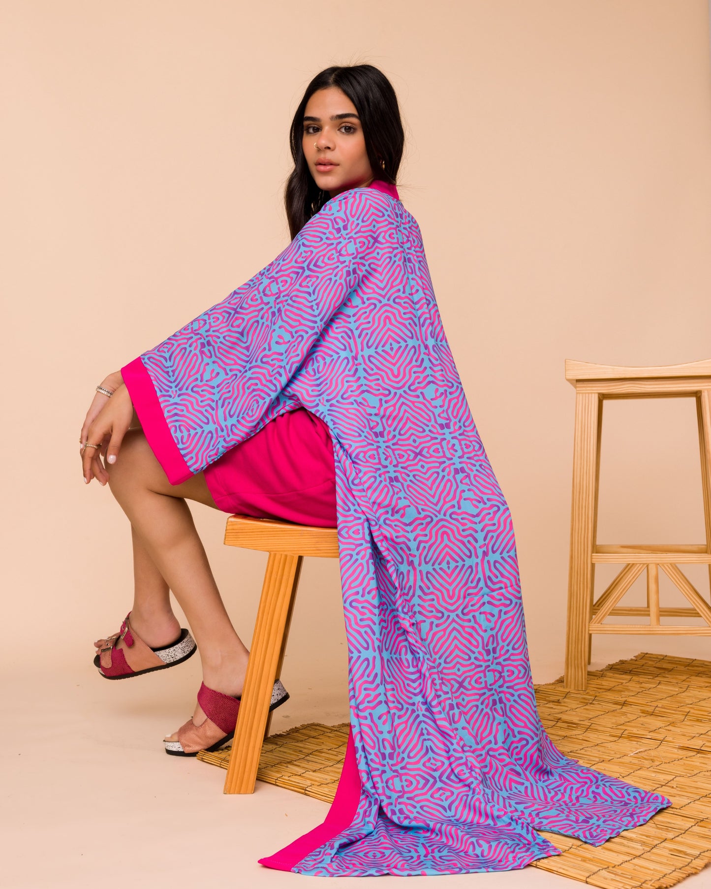 That Coral Life Kimono with Pink
