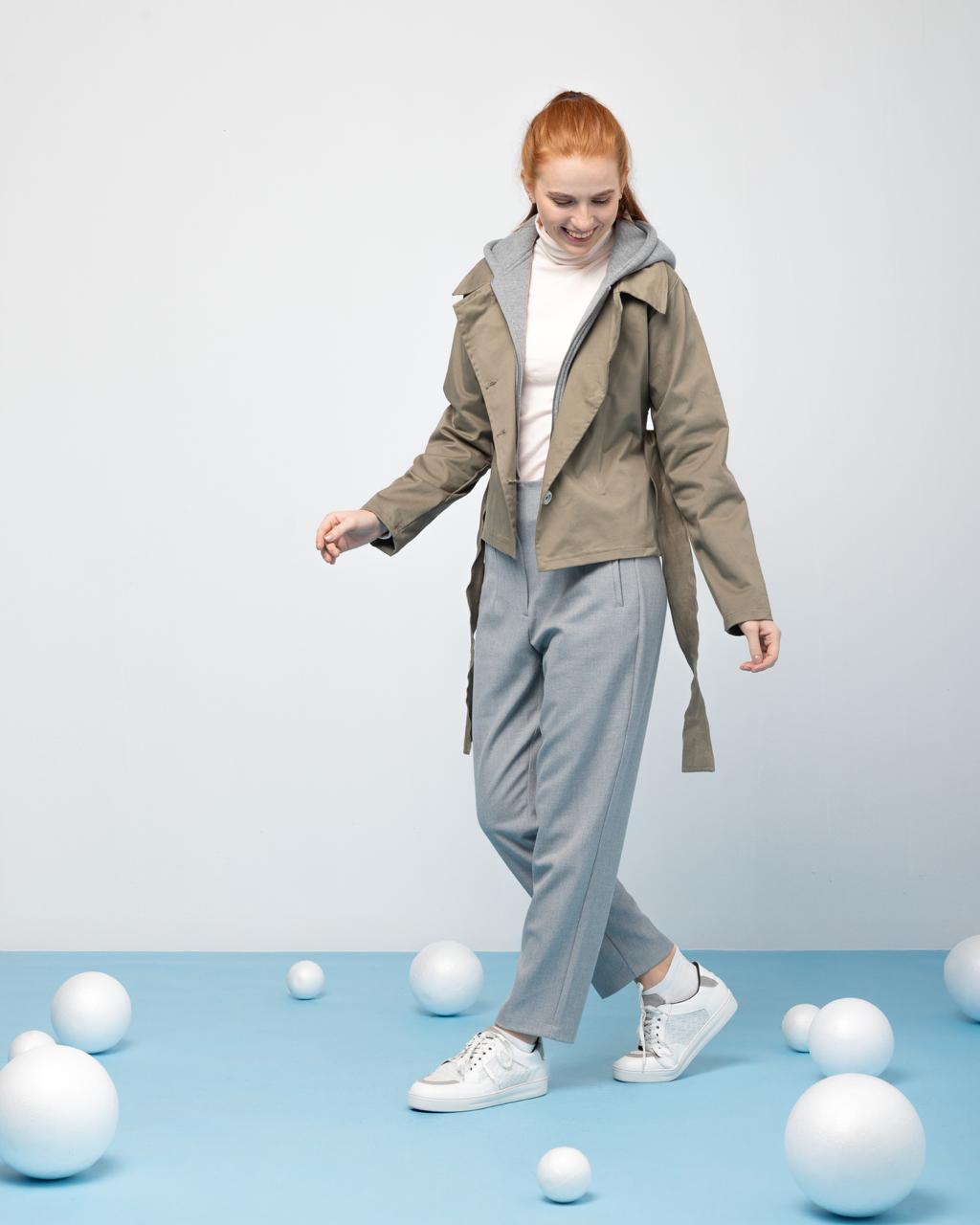 Gaberdine Jacket x Cotton Hoodie