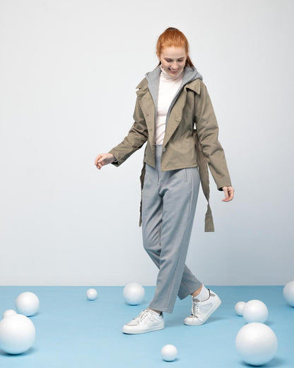 Gaberdine Jacket x Cotton Hoodie