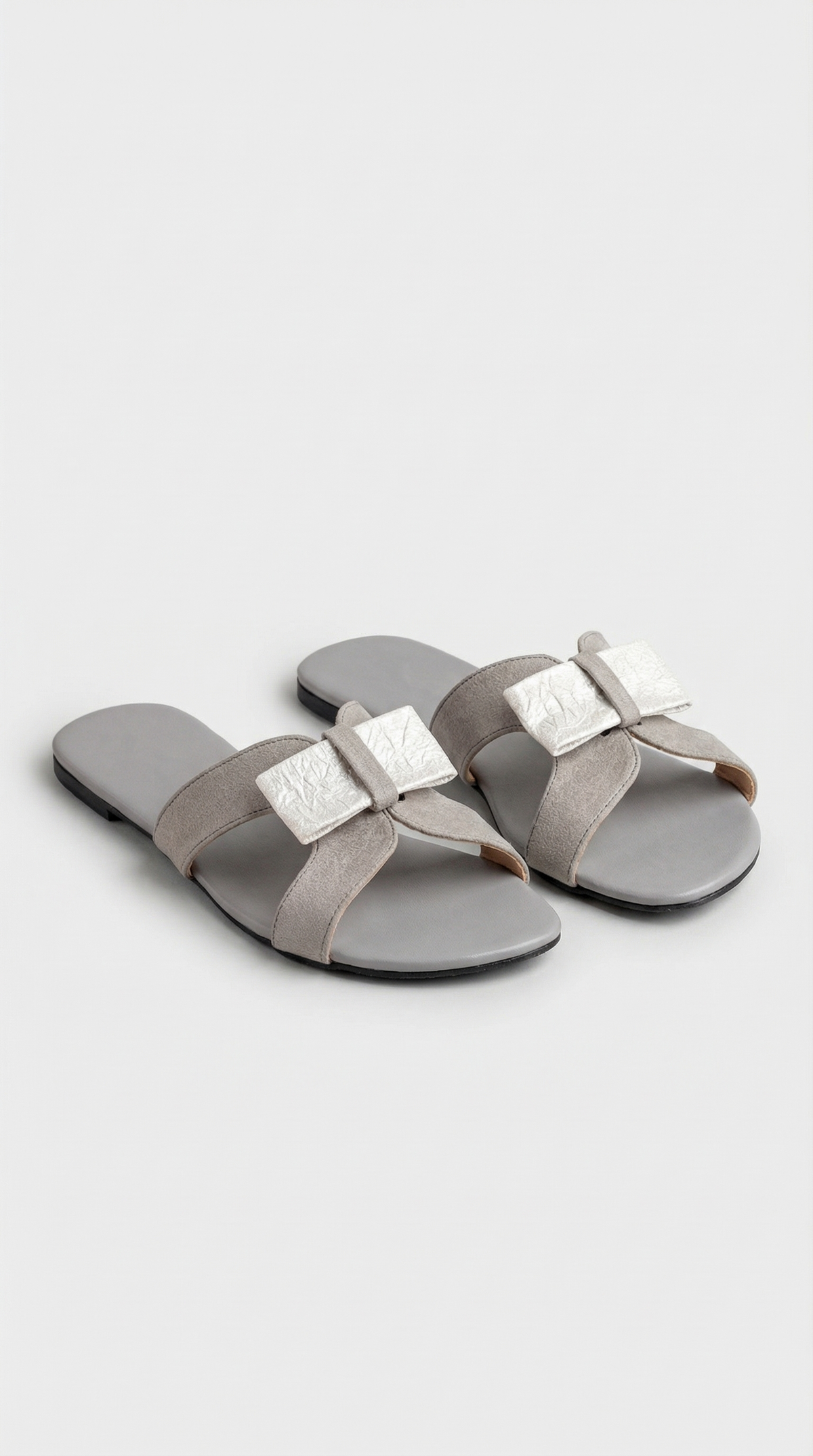 Ananas Bow Slipper - Grey x White