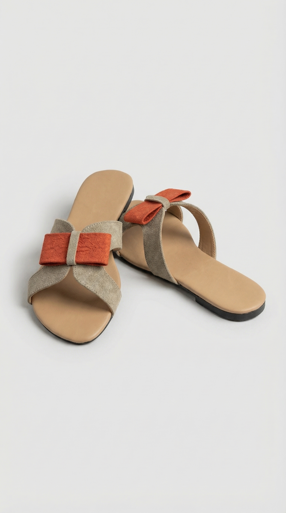 Ananas Bow Slipper - Khaki x Orange
