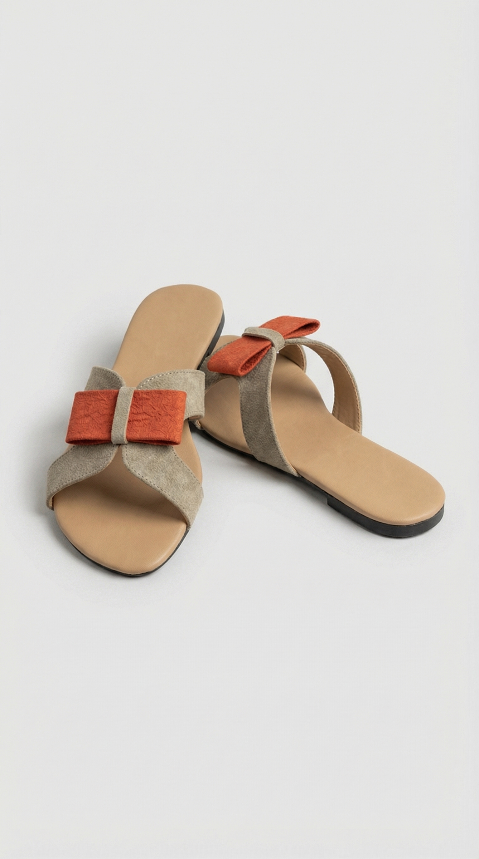 Ananas Bow Slipper - Khaki x Orange