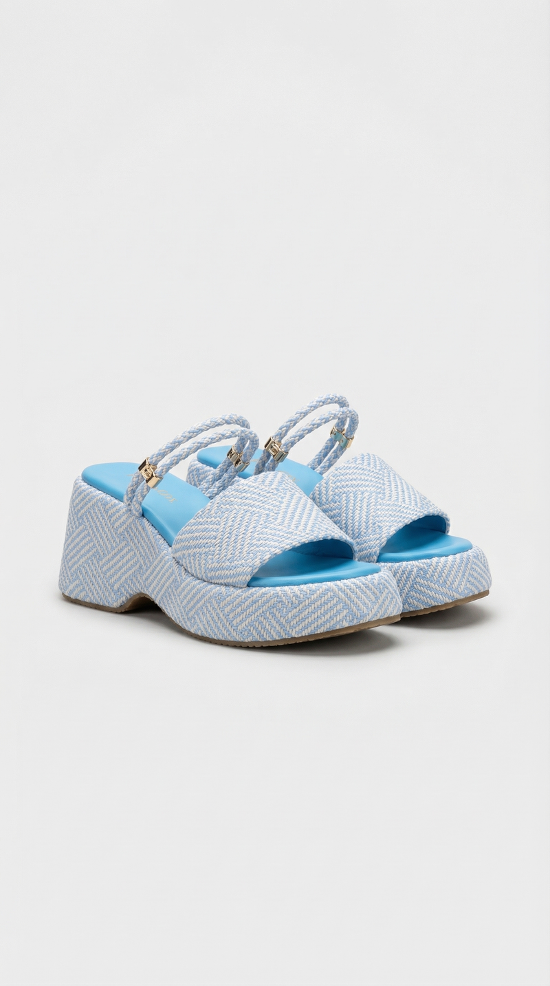 Summer Platform Sandals - Sky Blue