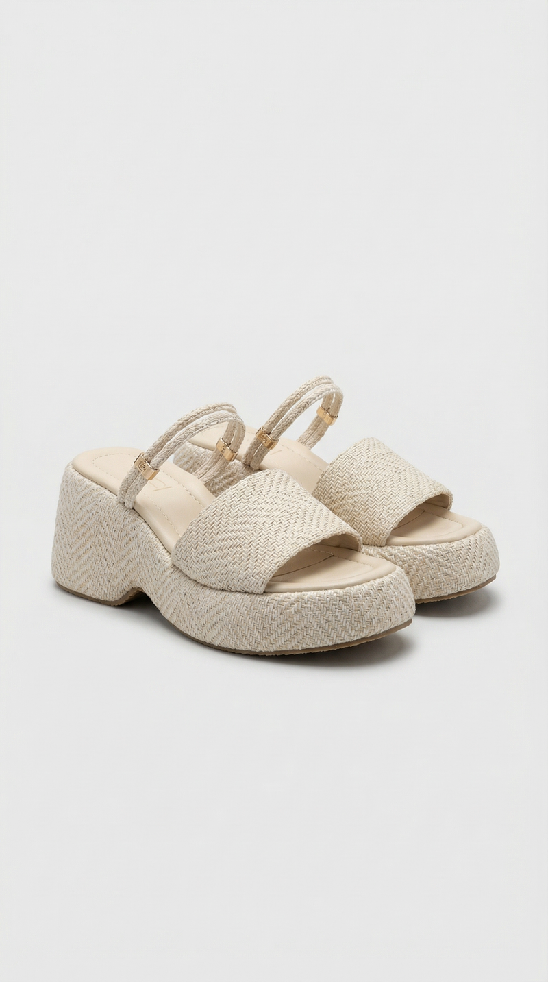 Summer Platform Sandals - Beige