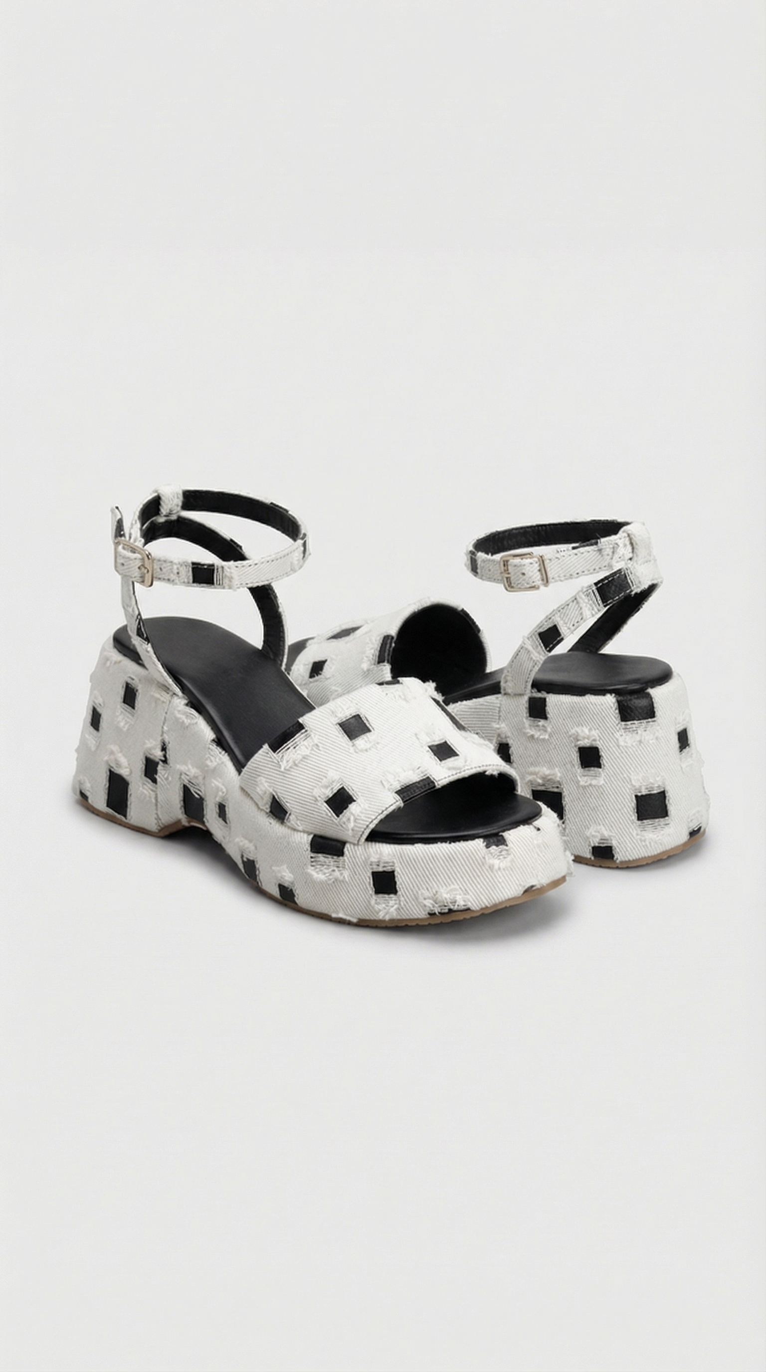 Kimi Platform Sandals - Black x White