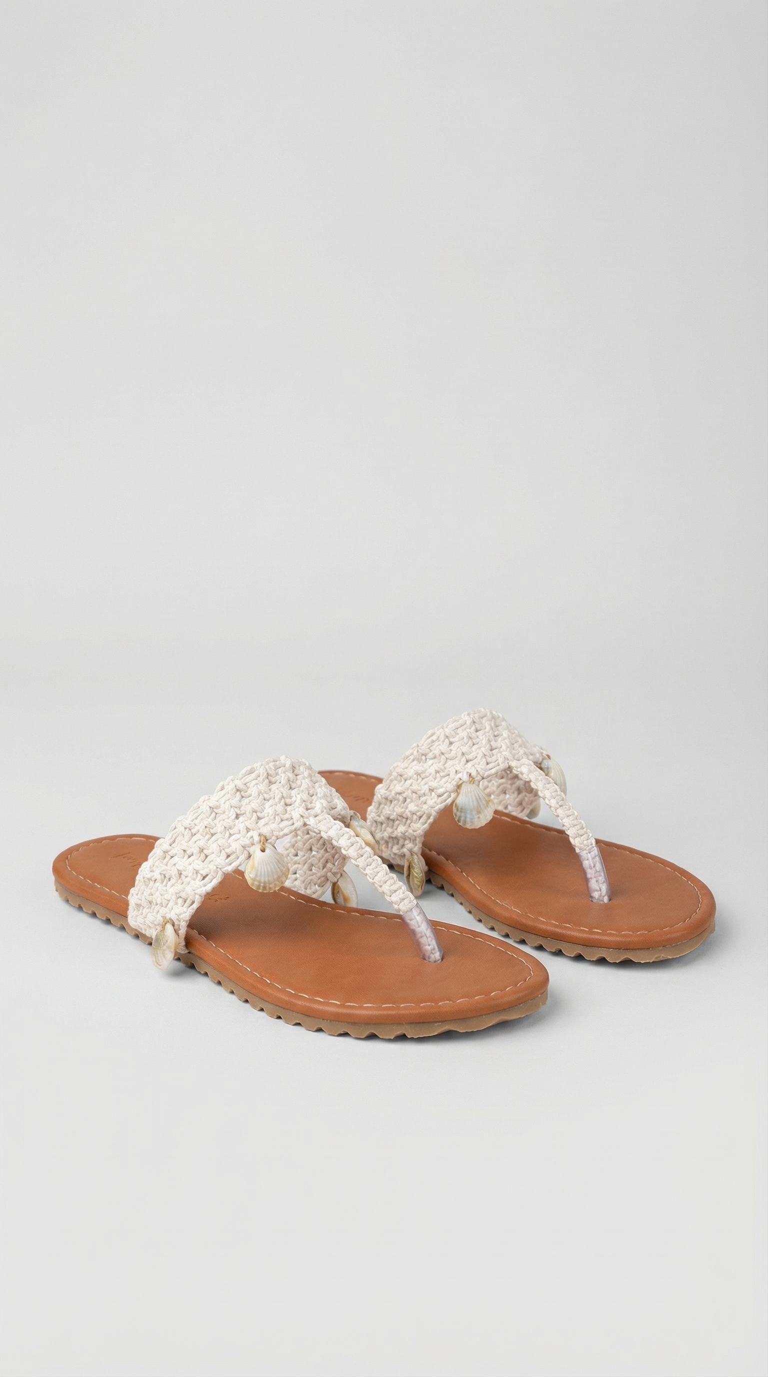 Macarme Shell Slippers - Off-White