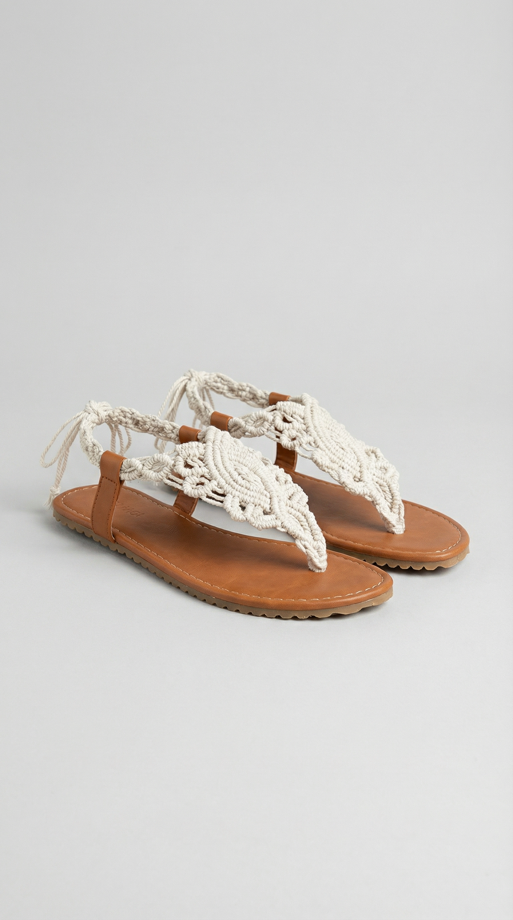 Handmade Cotton Macrame Flower Slipper-off white