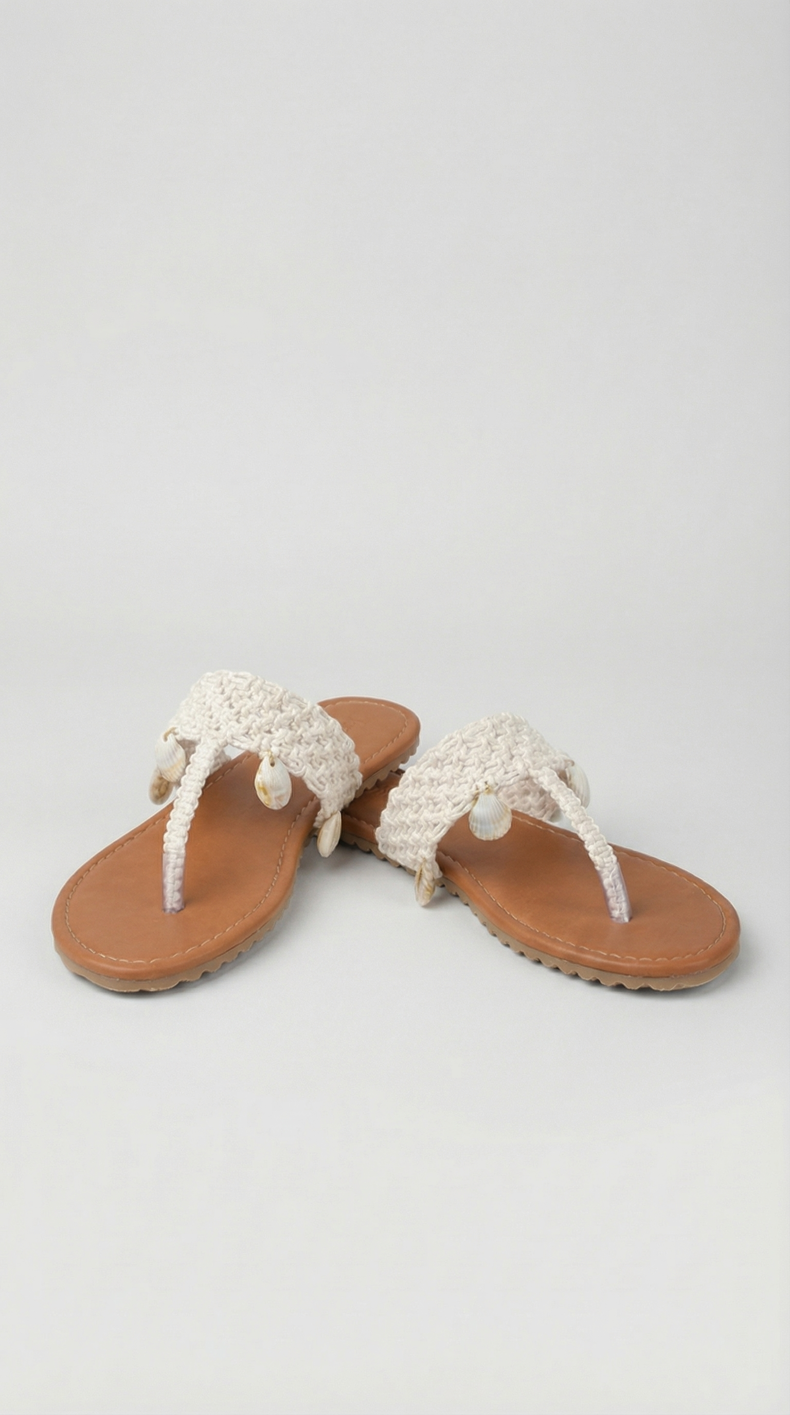 Macarme Shell Slippers - Off-White