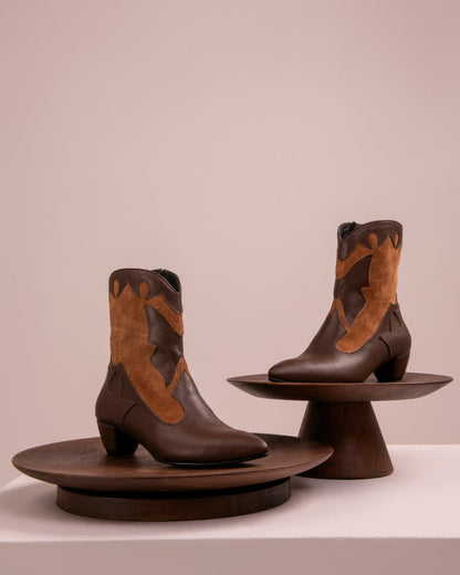 Mariposa Cowgirl Boots - Brown x Havane - Order one size up